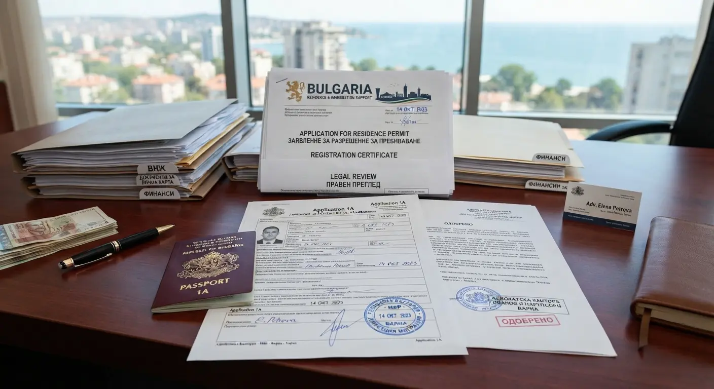 Close detail view relevant to bulgaria residence and immigration support